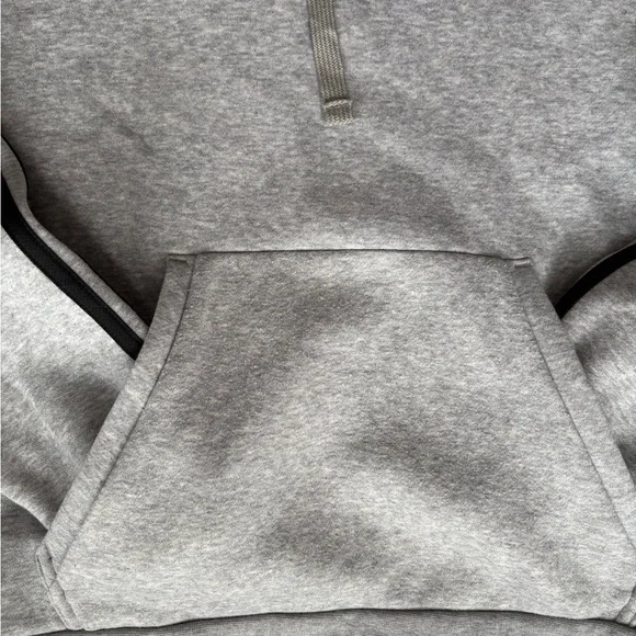 Adidas Men’s Hooded Sweatshirt Gray/Black Size Small - Picture 5 of 7